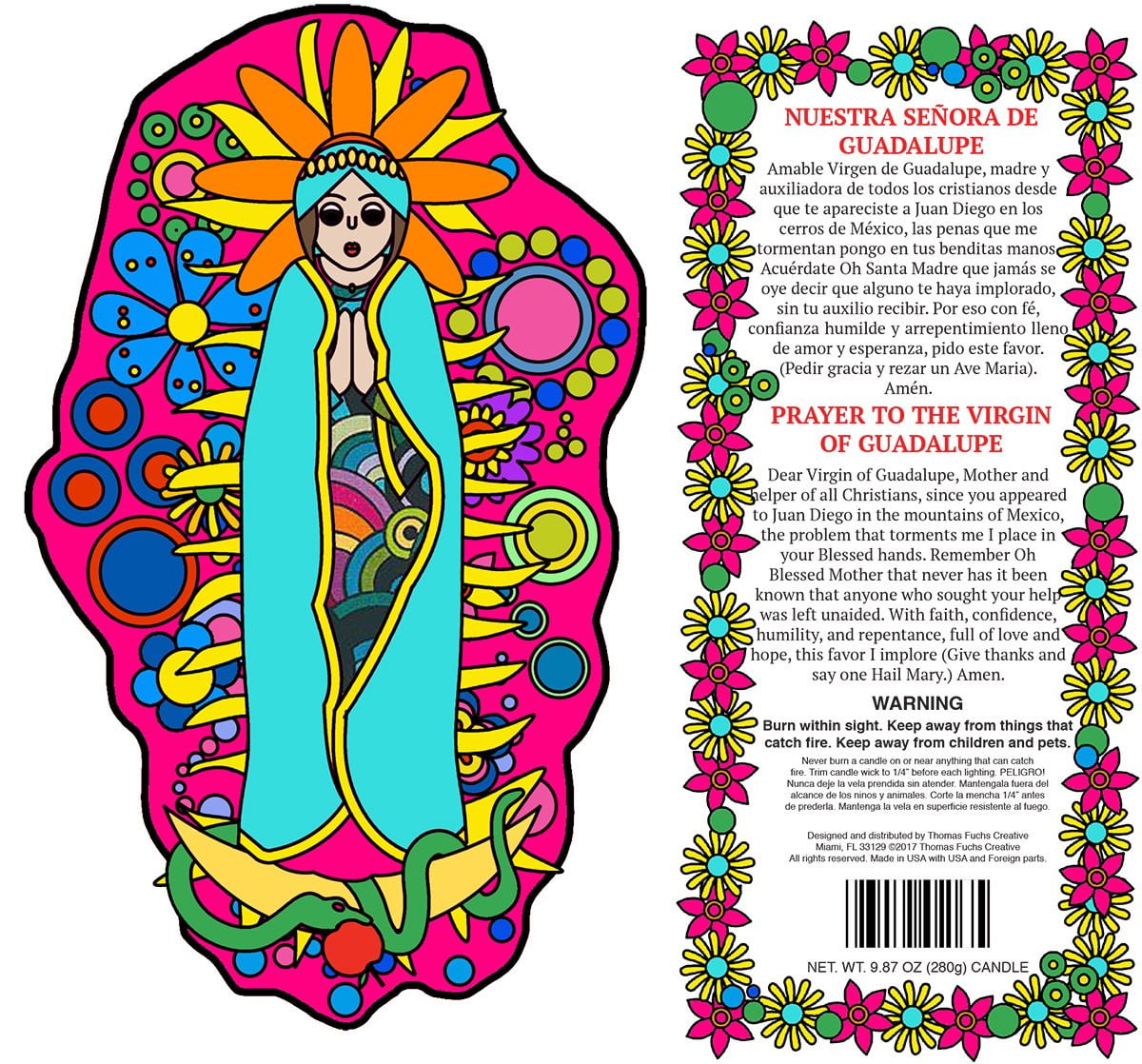 Virgin of Guadalupe Candle - Pop Art Collection