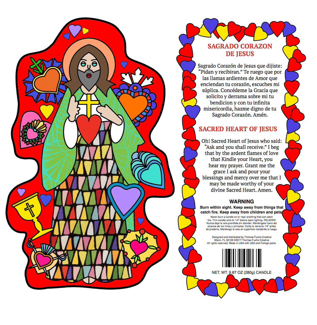 Sacred Heart of Jesus Candle - Pop Art Collection