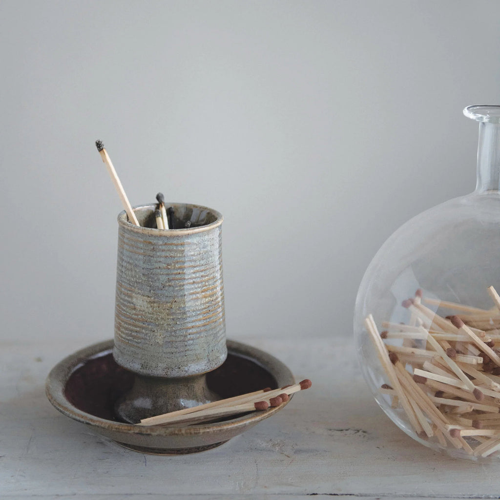 Stoneware Match Holder/Strike
