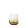 Mouth Blown Short Tumbler, H9.5cm, Amber