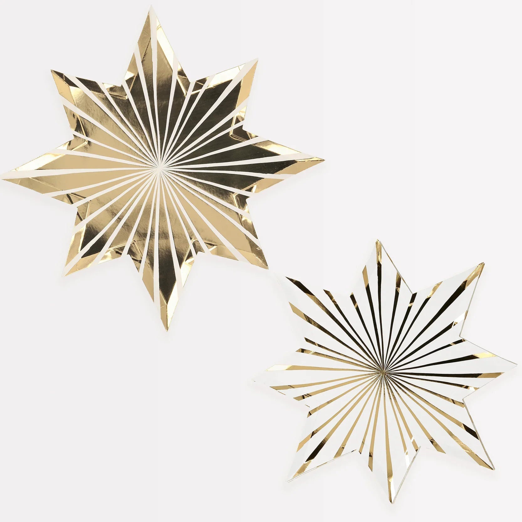 Gold Stripe Star Plates (x8)