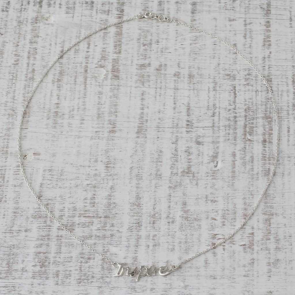 Sterling Silver Pendant Necklace with Inspire Charm - Dare to Inspire