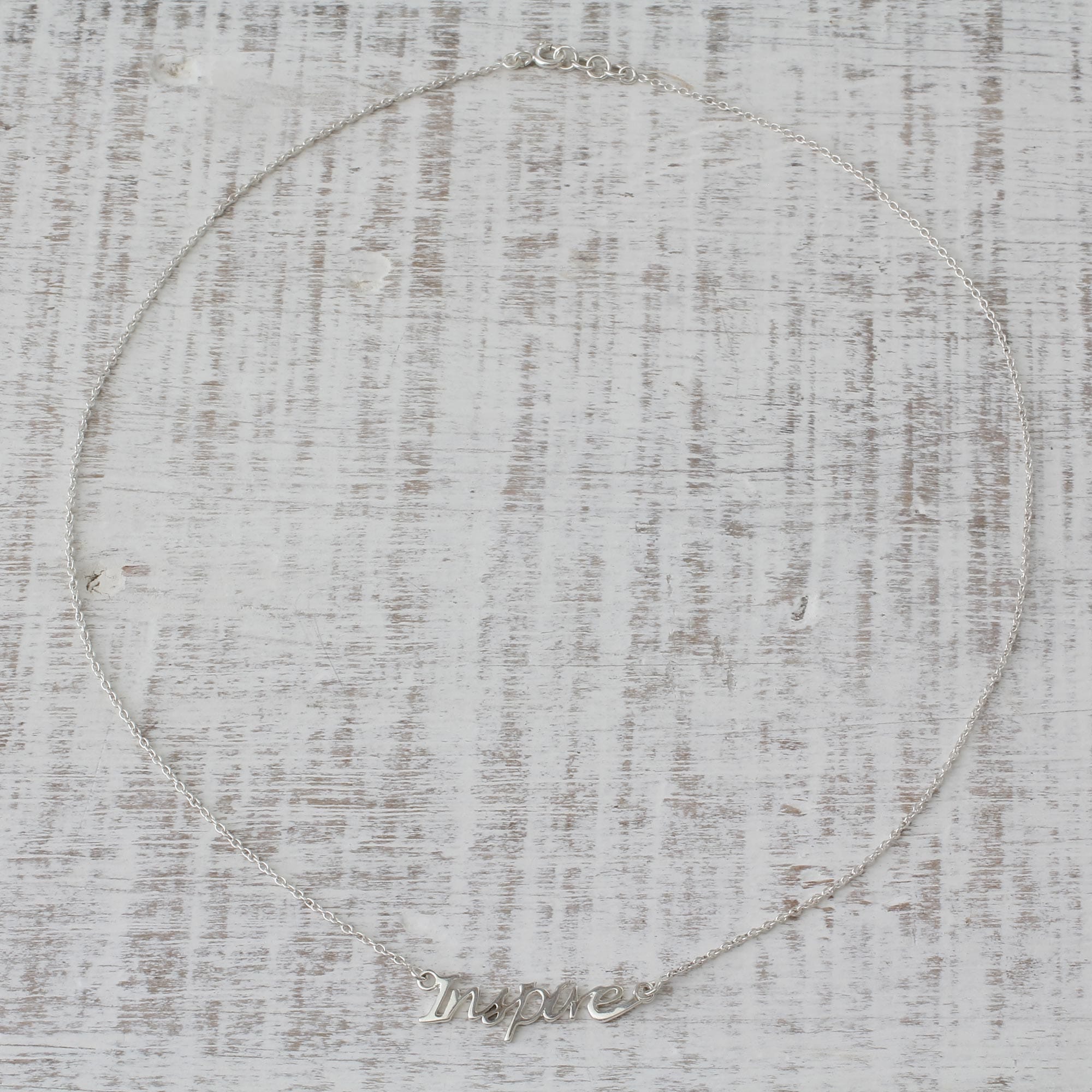 Sterling Silver Pendant Necklace with Inspire Charm - Dare to Inspire