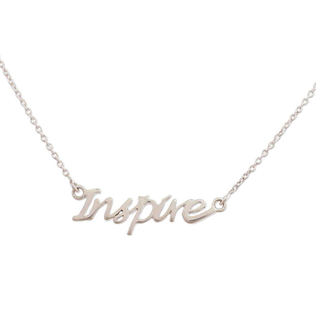 Sterling Silver Pendant Necklace with Inspire Charm - Dare to Inspire
