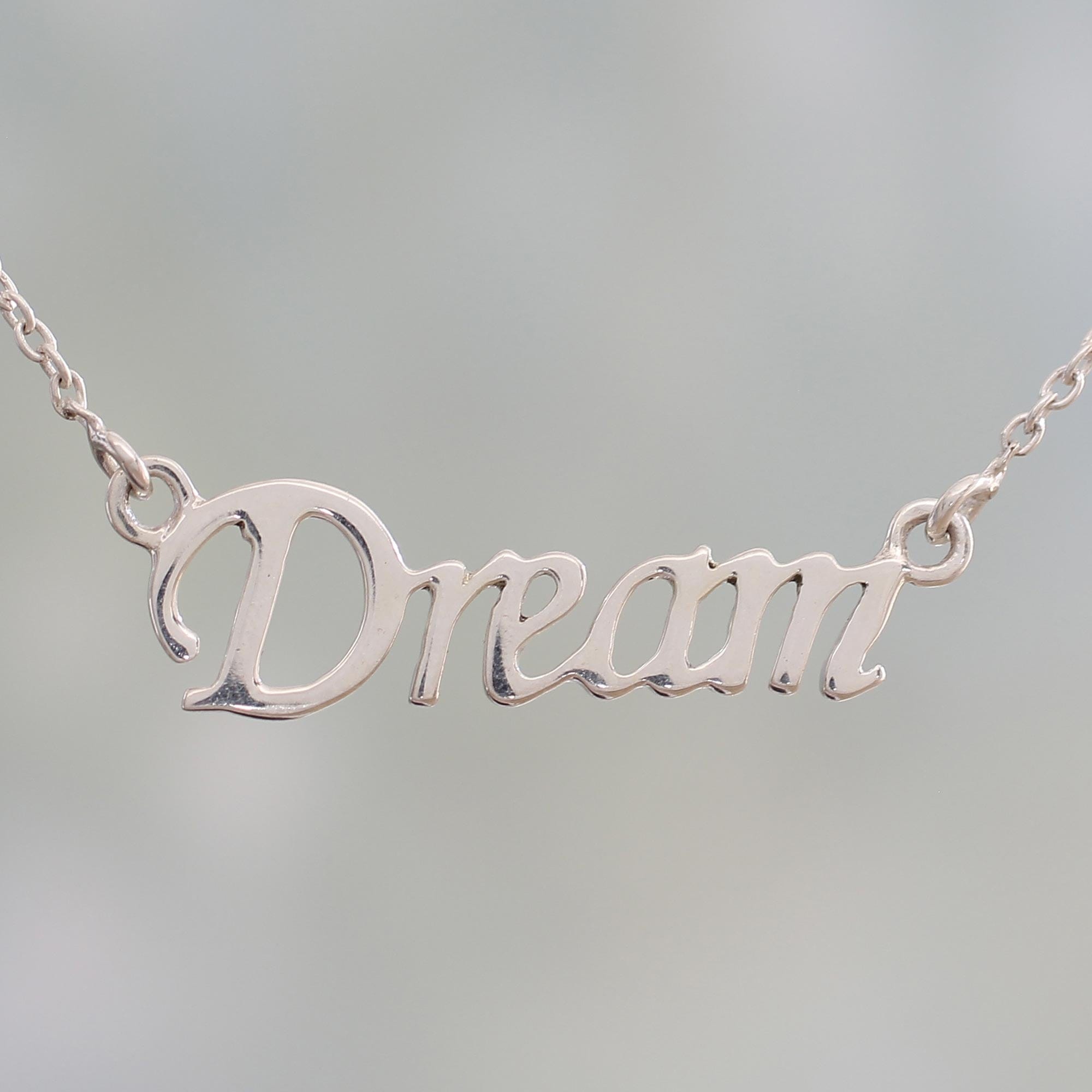 Handcrafted Inspirational Sterling Silver Pendant Necklace - Live Your Dream