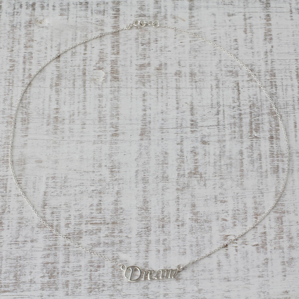 Handcrafted Inspirational Sterling Silver Pendant Necklace - Live Your Dream