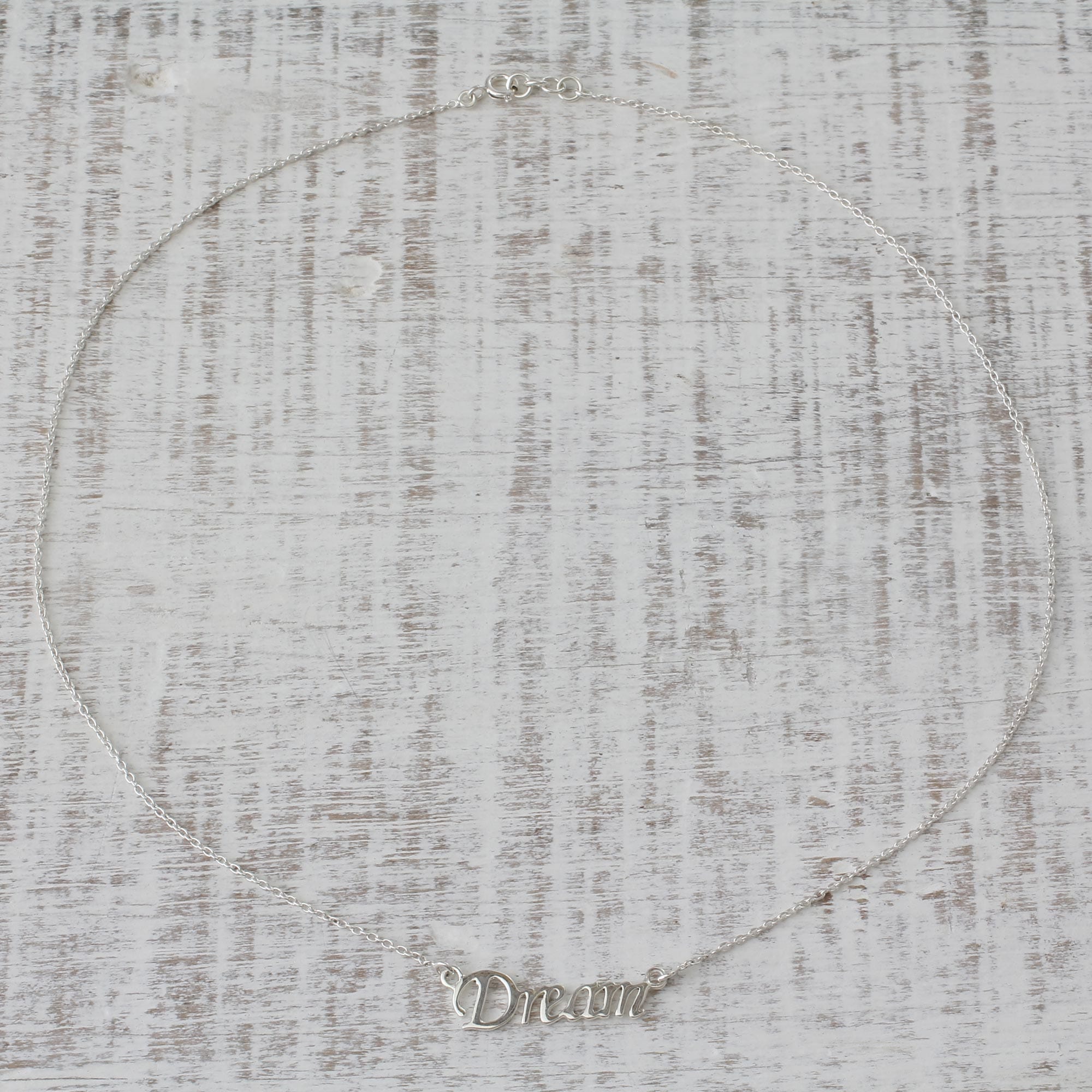 Handcrafted Inspirational Sterling Silver Pendant Necklace - Live Your Dream