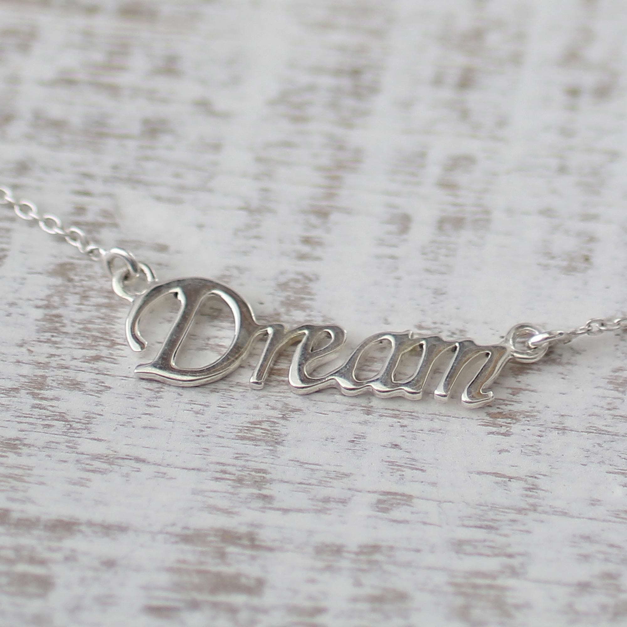 Handcrafted Inspirational Sterling Silver Pendant Necklace - Live Your Dream