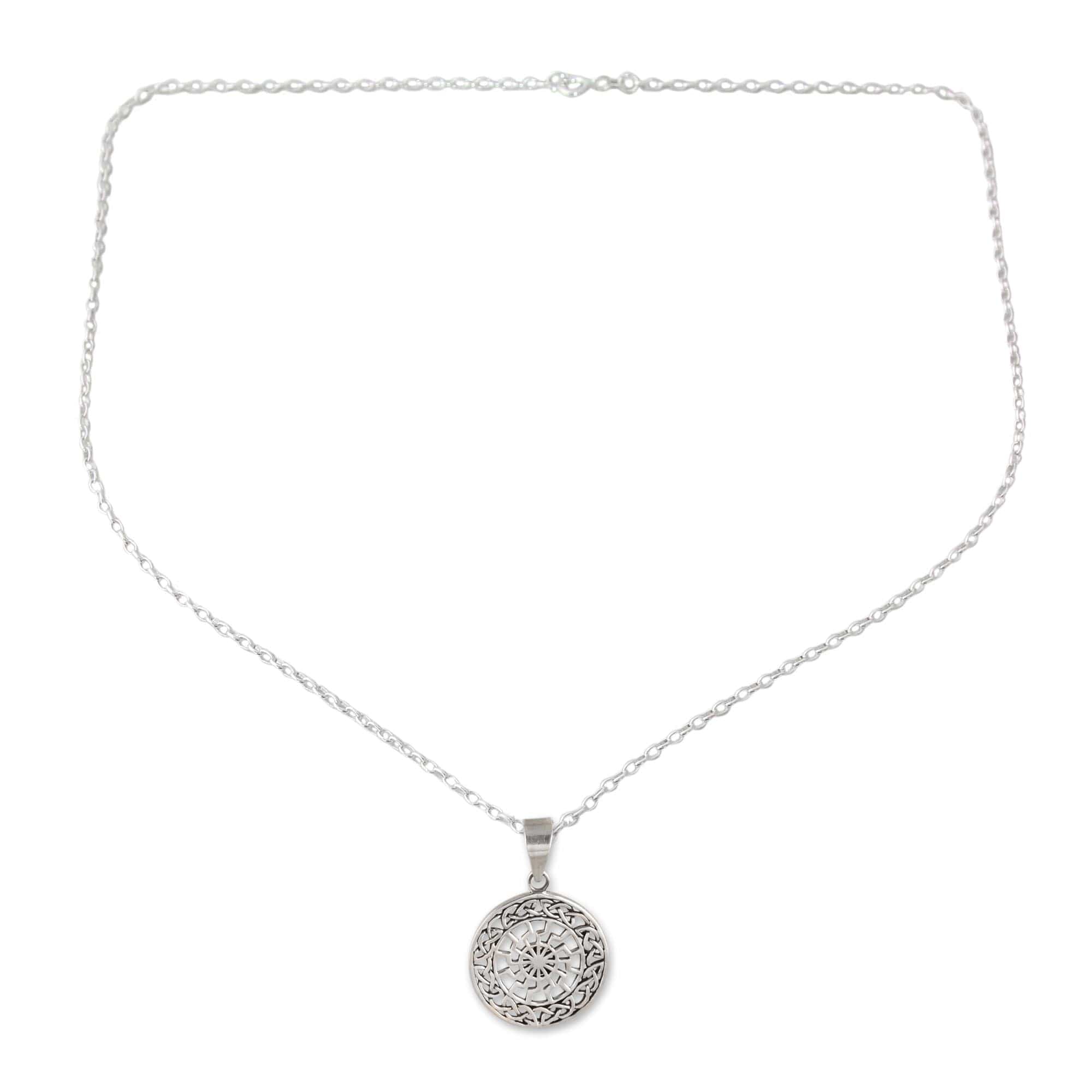 Celtic Pattern Sterling Silver Pendant Necklace - Celtic Chakra