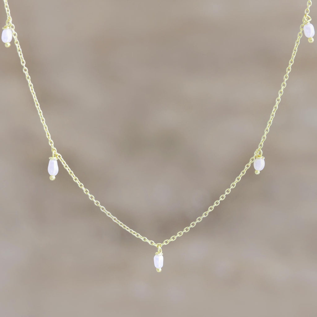 Gold-Plated Sterling Silver Cultured Pearl Necklace - Mermaid's Delight