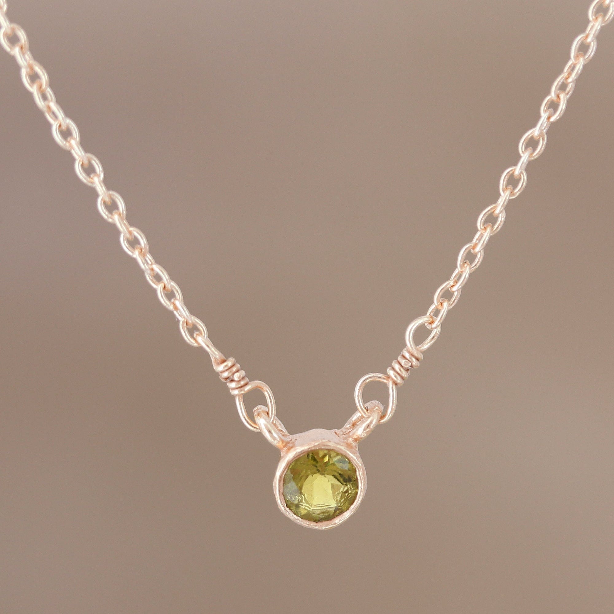 Handcrafted Peridot Necklace - Spring's Arrival