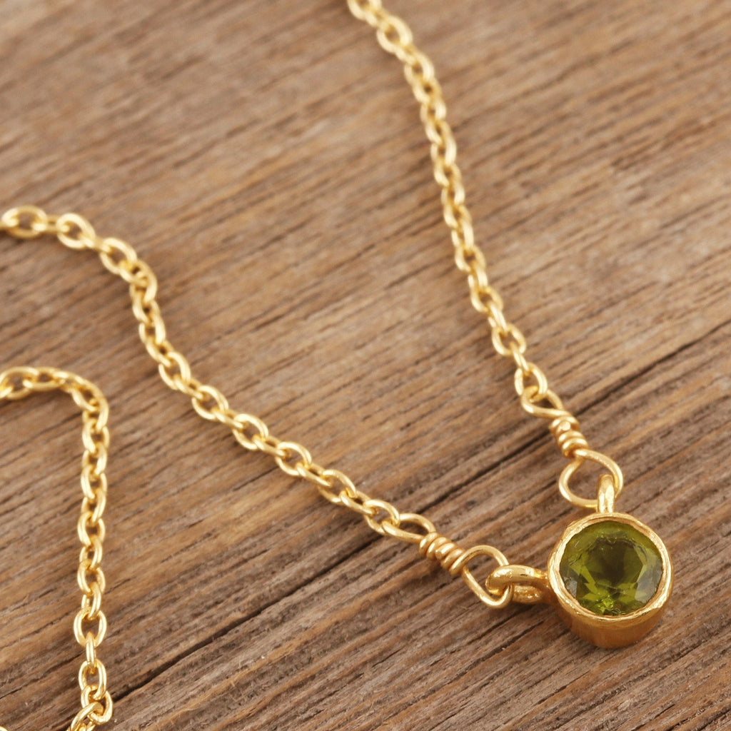 Handcrafted Peridot Necklace - Spring's Arrival