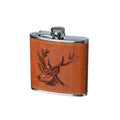 Stag Hip Flask | Leather Wrapped